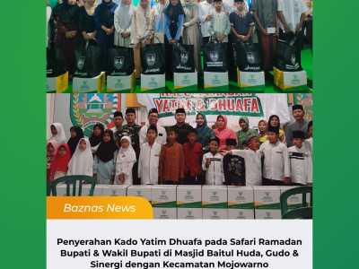 BAZNAS Jombang Salurkan Kado Ramadan untuk Yatim dan Dhuafa di Gudo dan Mojowarno