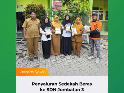 SDN Jombatan 3 Serahkan Sedekah Beras Kepada Baznas Jombang