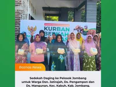 BAZNAS Jombang Salurkan Daging Kurban, Tebar Kebahagiaan hingga Pelosok Desa